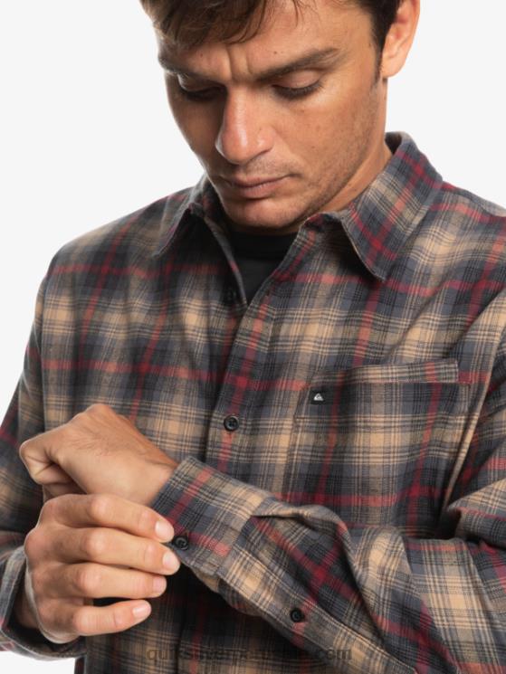 Quiksilver N8LNT1049 hombres vino rubí cramond camisa de manga larga elástica Cramond
