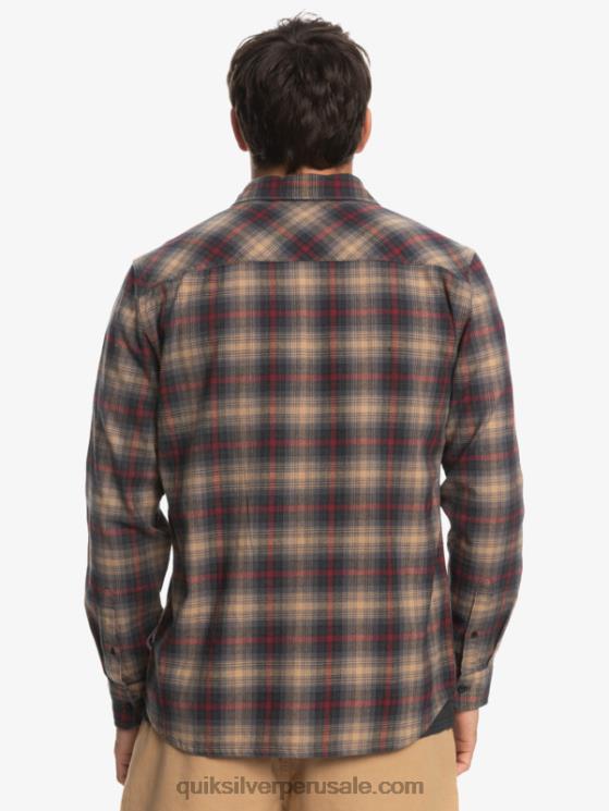 Quiksilver N8LNT1049 hombres vino rubí cramond camisa de manga larga elástica Cramond