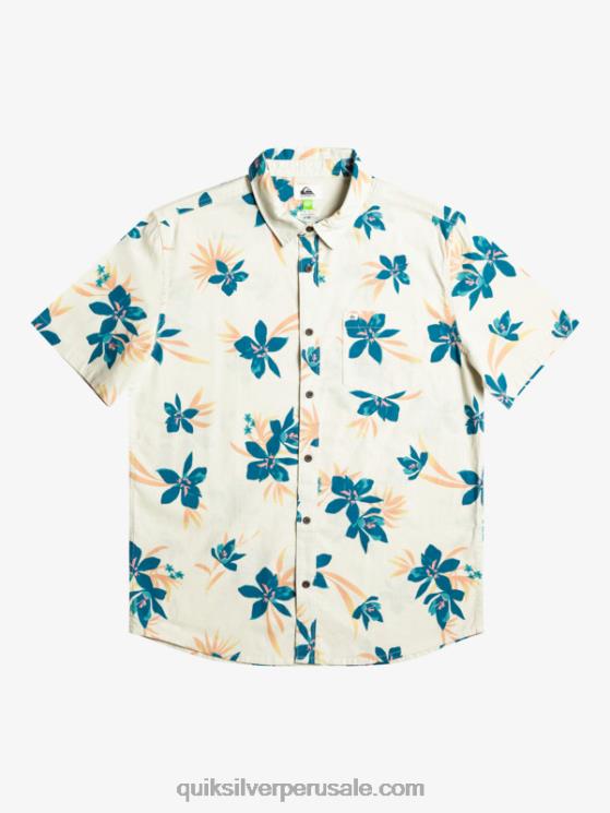 Quiksilver N8LNT1088 hombres abedul de vacaciones camisa de manga corta de vacaciones