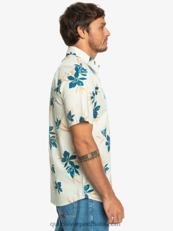 Quiksilver N8LNT1088 hombres abedul de vacaciones camisa de manga corta de vacaciones