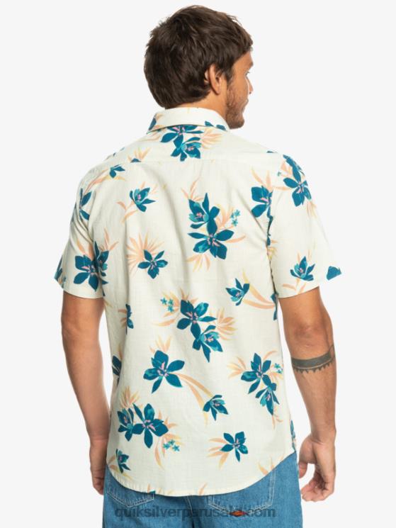 Quiksilver N8LNT1088 hombres abedul de vacaciones camisa de manga corta de vacaciones