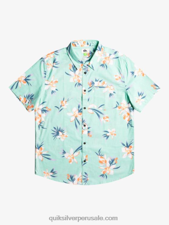 Quiksilver N8LNT1089 hombres vaso de playa vacacional camisa de manga corta de vacaciones