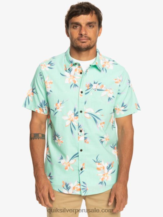 Quiksilver N8LNT1089 hombres vaso de playa vacacional camisa de manga corta de vacaciones