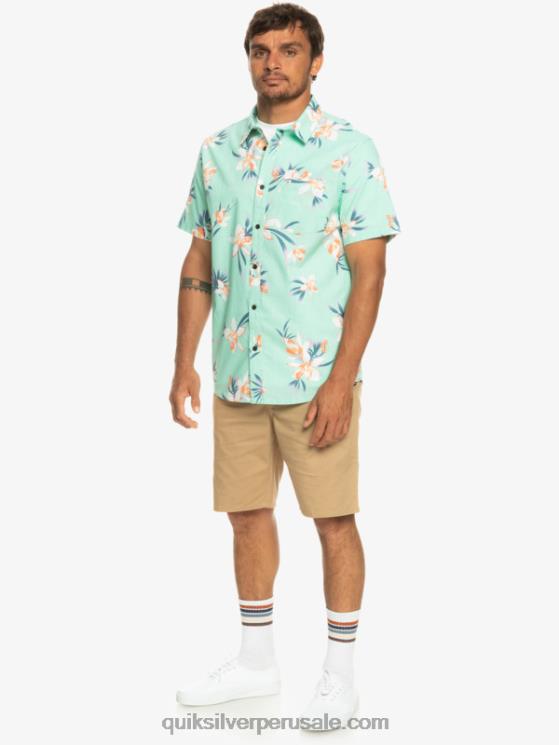 Quiksilver N8LNT1089 hombres vaso de playa vacacional camisa de manga corta de vacaciones