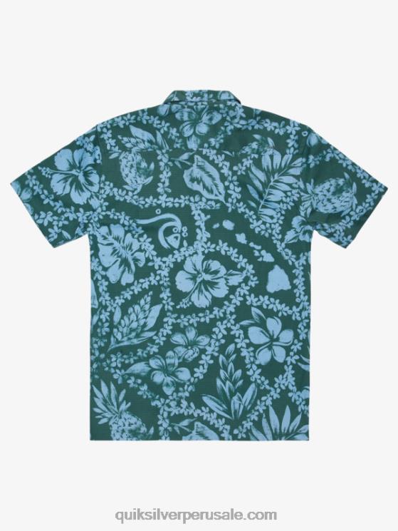 Quiksilver N8LNT1108 hombres humo pino llegada lei camisa de manga corta lei de la llegada de waterman