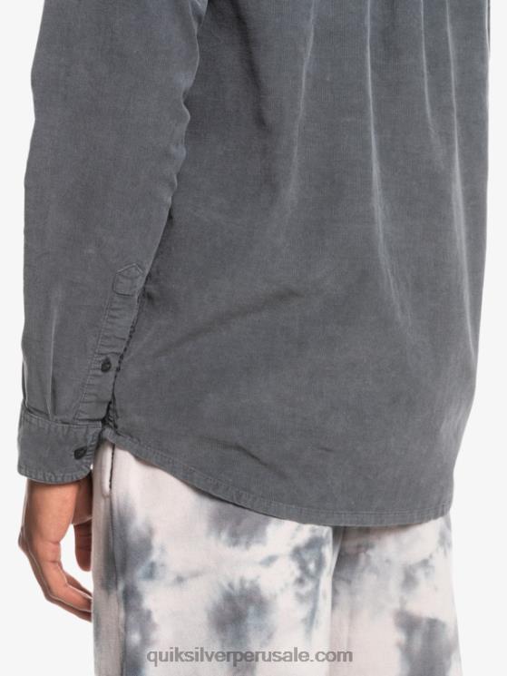 Quiksilver N8LNT1223 hombres puerta de Hierro camisa de manga larga con rastro de humo
