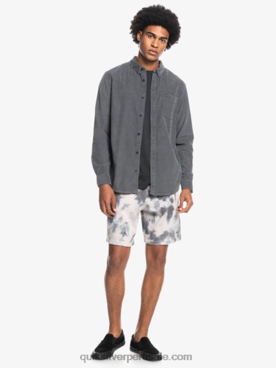 Quiksilver N8LNT1223 hombres puerta de Hierro camisa de manga larga con rastro de humo