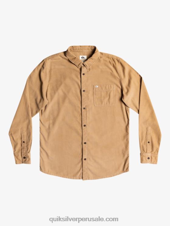 Quiksilver N8LNT1224 hombres tanino camisa de manga larga con rastro de humo