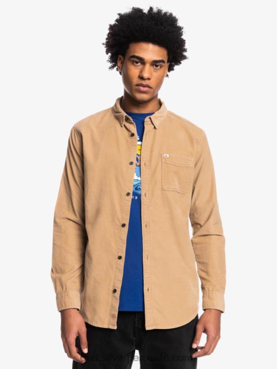 Quiksilver N8LNT1224 hombres tanino camisa de manga larga con rastro de humo