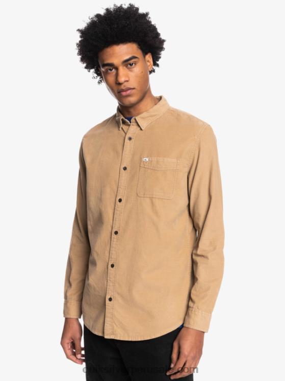 Quiksilver N8LNT1224 hombres tanino camisa de manga larga con rastro de humo