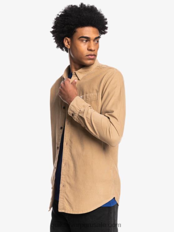 Quiksilver N8LNT1224 hombres tanino camisa de manga larga con rastro de humo