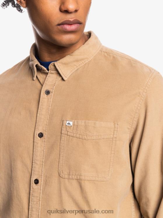 Quiksilver N8LNT1224 hombres tanino camisa de manga larga con rastro de humo
