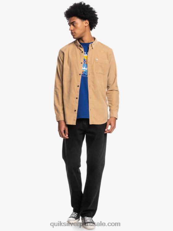 Quiksilver N8LNT1224 hombres tanino camisa de manga larga con rastro de humo