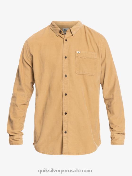 Quiksilver N8LNT1224 hombres tanino camisa de manga larga con rastro de humo