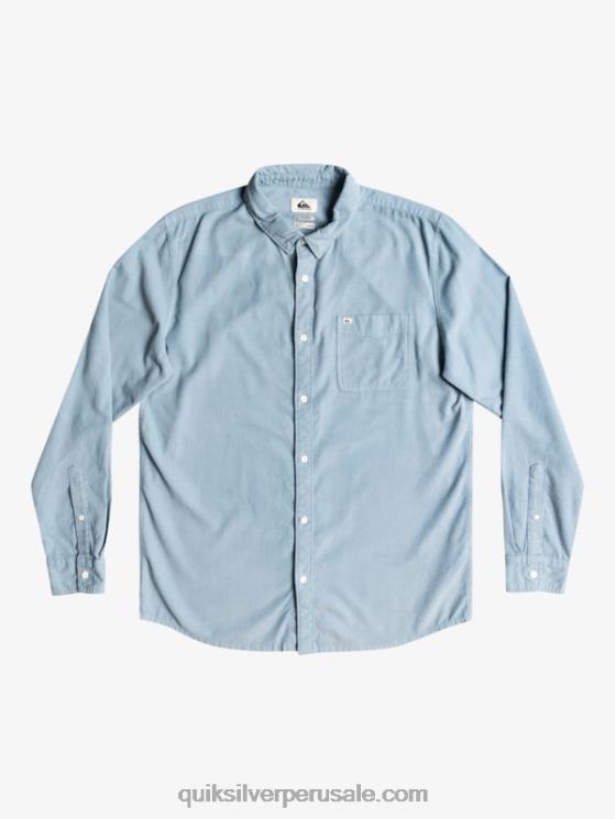 Quiksilver N8LNT1225 hombres ashley azul camisa de manga larga con rastro de humo