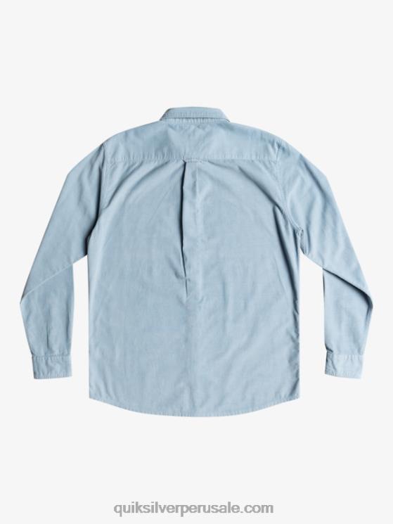 Quiksilver N8LNT1225 hombres ashley azul camisa de manga larga con rastro de humo
