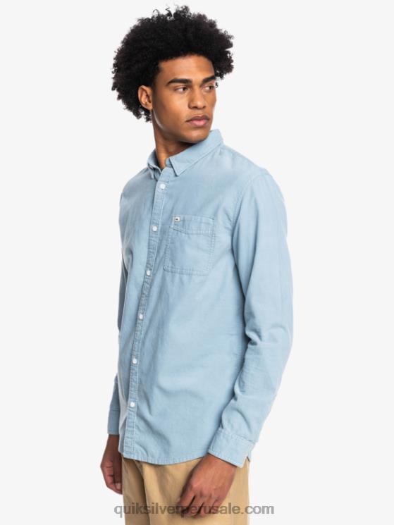 Quiksilver N8LNT1225 hombres ashley azul camisa de manga larga con rastro de humo