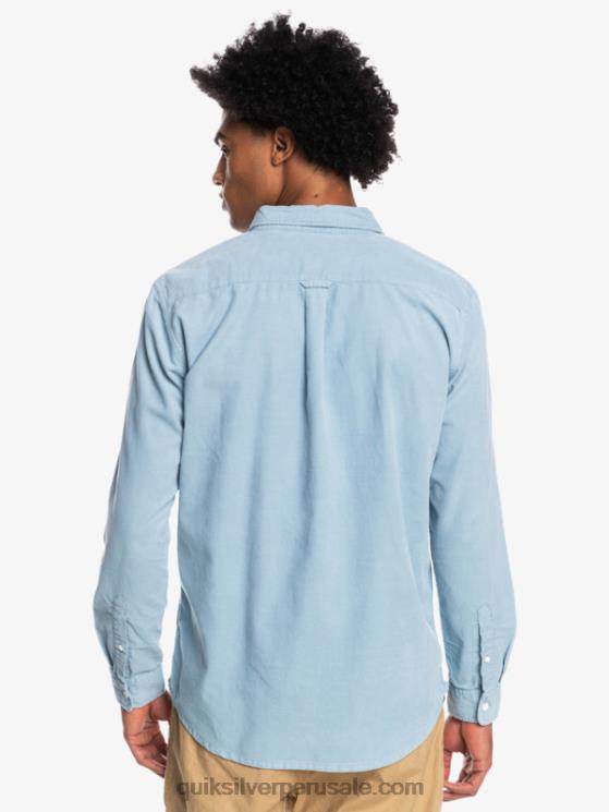 Quiksilver N8LNT1225 hombres ashley azul camisa de manga larga con rastro de humo
