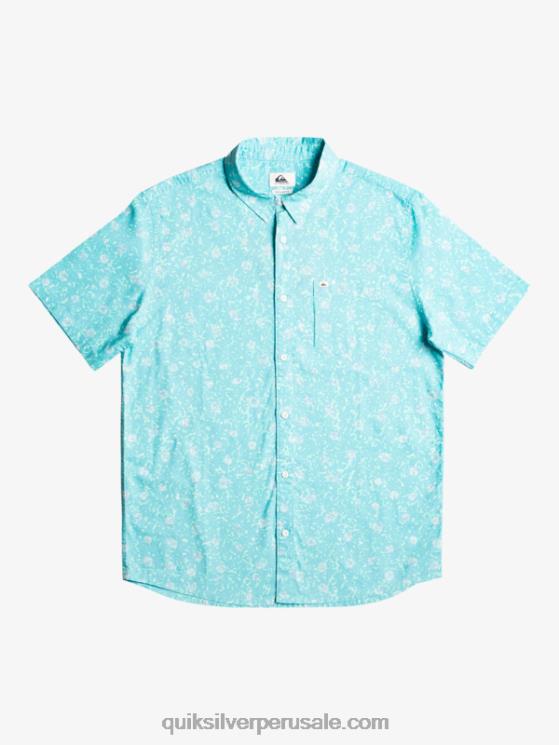 Quiksilver N8LNT1230 hombres pelusa suave azul cielo camisa de manga corta con pelusa suave