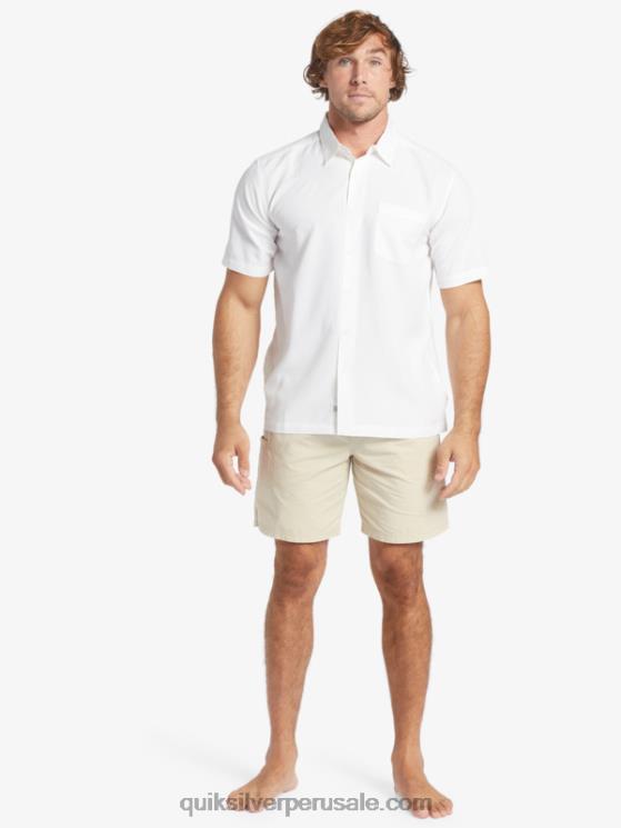 Quiksilver N8LNT1300 hombres centinela blanca camisa antiarrugas premium waterman centinela