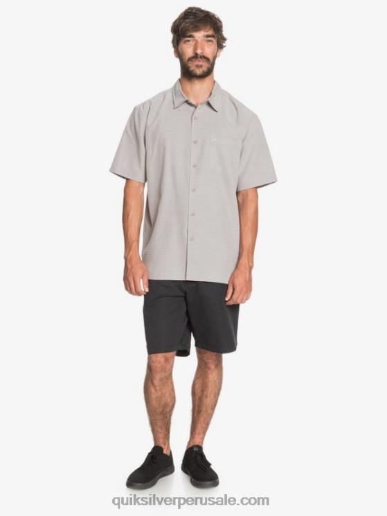Quiksilver N8LNT1301 hombres centinella gris pedernal camisa antiarrugas premium waterman centinela
