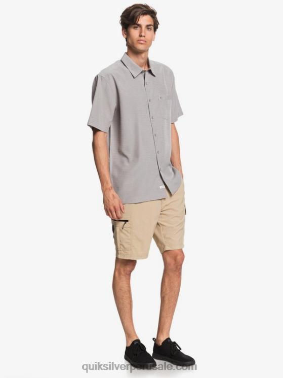 Quiksilver N8LNT1301 hombres centinella gris pedernal camisa antiarrugas premium waterman centinela