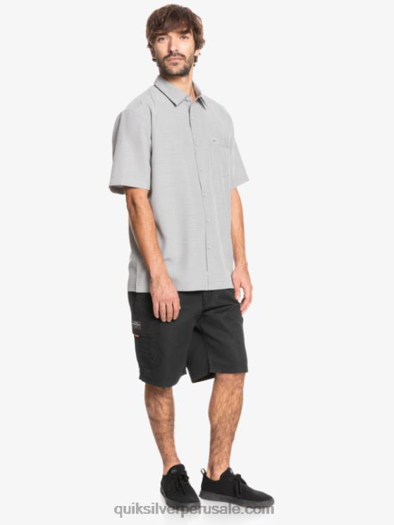 Quiksilver N8LNT1301 hombres centinella gris pedernal camisa antiarrugas premium waterman centinela