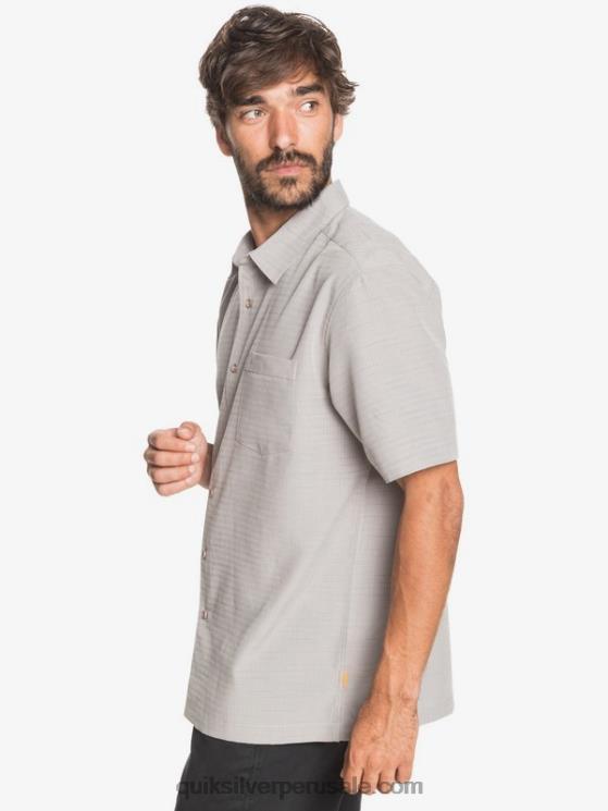 Quiksilver N8LNT1301 hombres centinella gris pedernal camisa antiarrugas premium waterman centinela