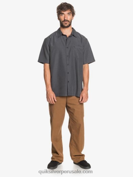Quiksilver N8LNT1303 hombres centinela negra camisa antiarrugas premium waterman centinela