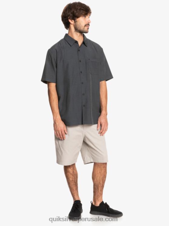 Quiksilver N8LNT1303 hombres centinela negra camisa antiarrugas premium waterman centinela
