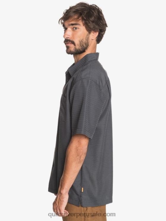 Quiksilver N8LNT1303 hombres centinela negra camisa antiarrugas premium waterman centinela