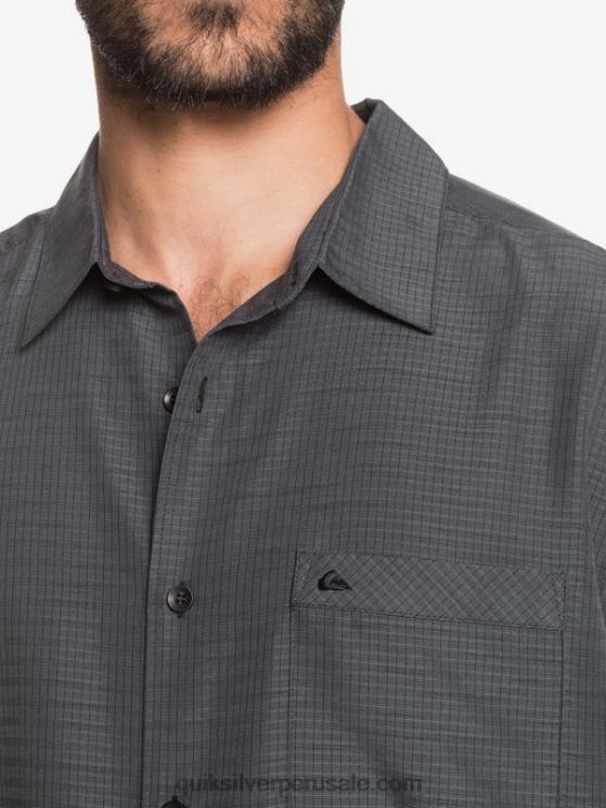 Quiksilver N8LNT1303 hombres centinela negra camisa antiarrugas premium waterman centinela