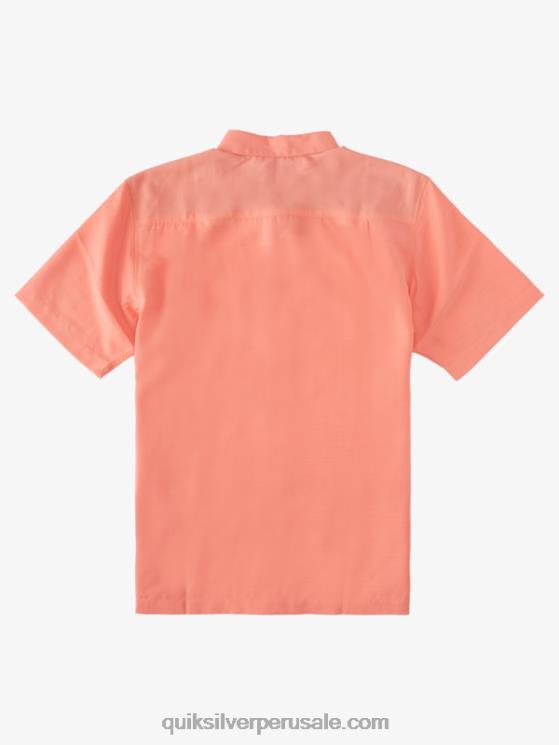 Quiksilver N8LNT1307 hombres centinella rosa durazno camisa antiarrugas premium waterman centinela