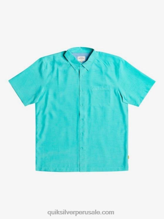 Quiksilver N8LNT1308 hombres centinela azul turquesa camisa antiarrugas premium waterman centinela