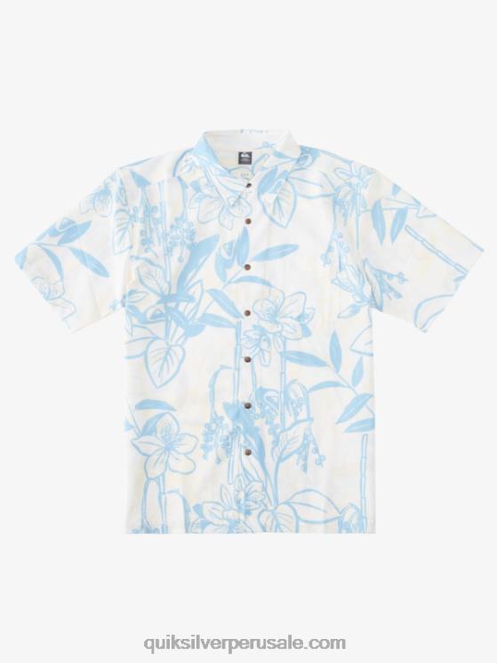 Quiksilver N8LNT1327 hombres caminos sueltos blancos camisa hawaiana de formas sueltas de waterman