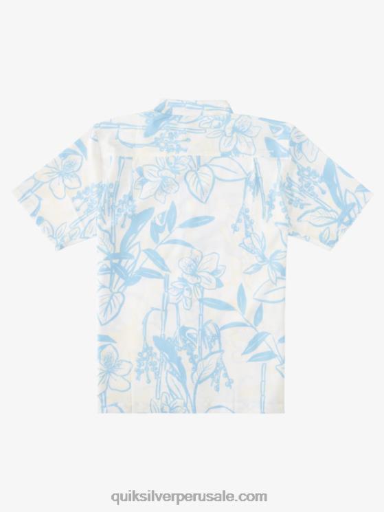 Quiksilver N8LNT1327 hombres caminos sueltos blancos camisa hawaiana de formas sueltas de waterman