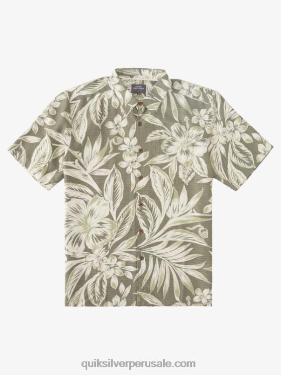 Quiksilver N8LNT1334 hombres días polvorientos de brunch de aceitunas camisa de manga corta hora de brunch waterman