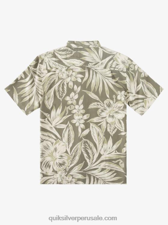 Quiksilver N8LNT1334 hombres días polvorientos de brunch de aceitunas camisa de manga corta hora de brunch waterman