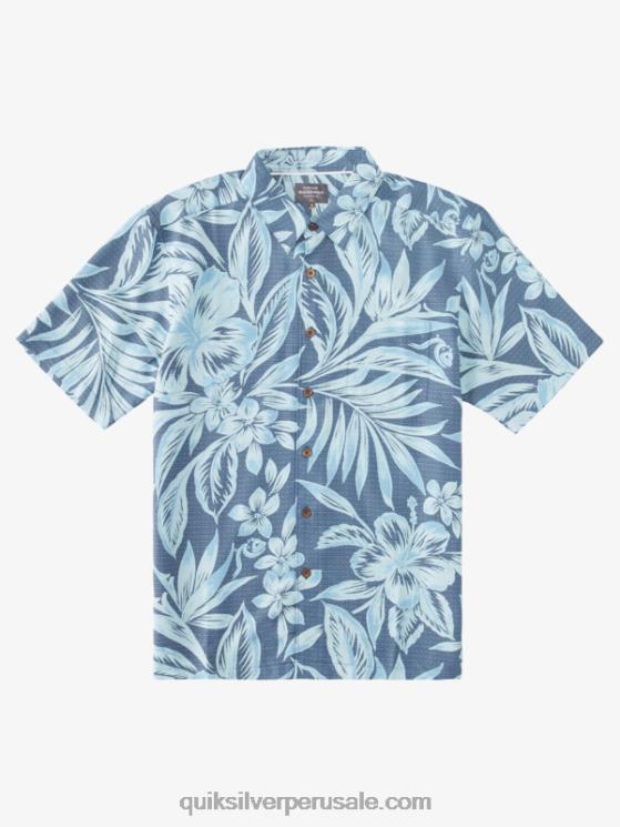 Quiksilver N8LNT1335 hombres alférez azul brunch días camisa de manga corta hora de brunch waterman