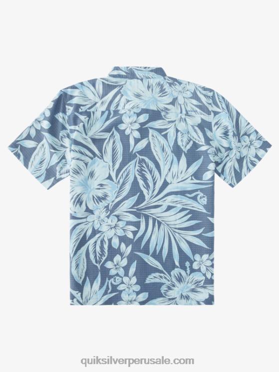 Quiksilver N8LNT1335 hombres alférez azul brunch días camisa de manga corta hora de brunch waterman