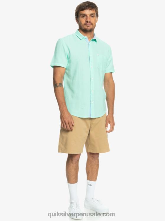 Quiksilver N8LNT1360 hombres vaso de playa camisa de manga corta de la caja del tiempo