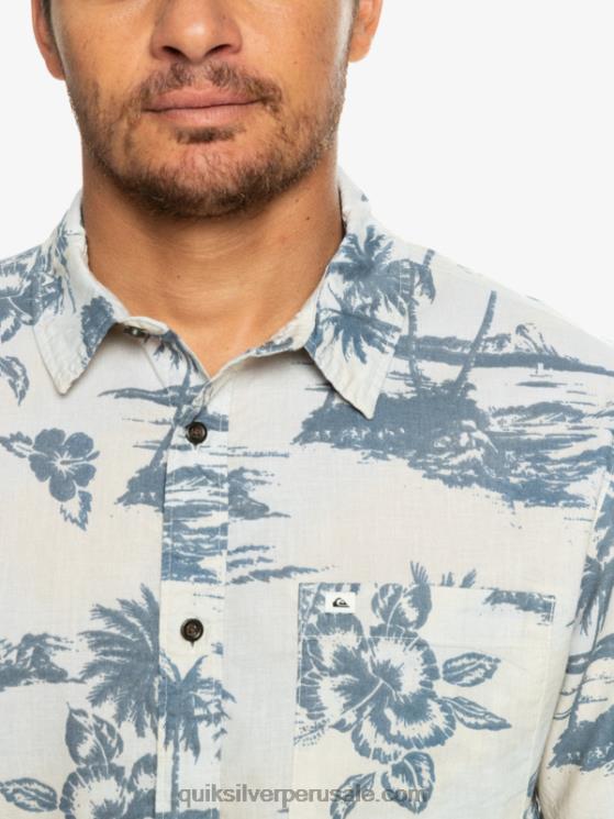 Quiksilver N8LNT1368 hombres flujo de aire de abedul camisa de manga corta con flujo de aire