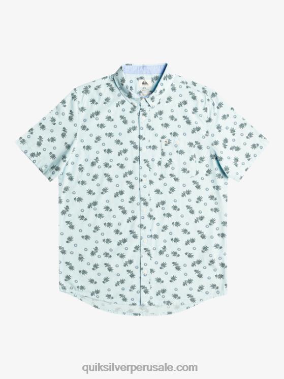 Quiksilver N8LNT1389 hombres cielo azul del océano camisa de manga corta del océano al paraíso