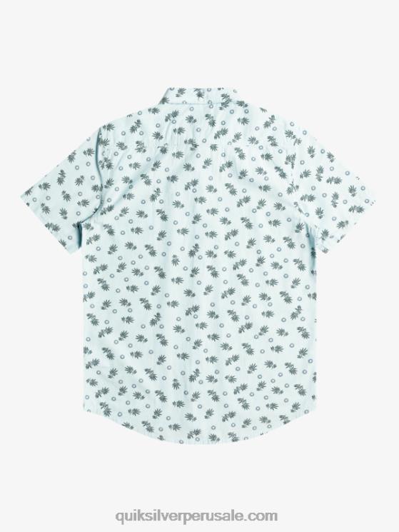 Quiksilver N8LNT1389 hombres cielo azul del océano camisa de manga corta del océano al paraíso