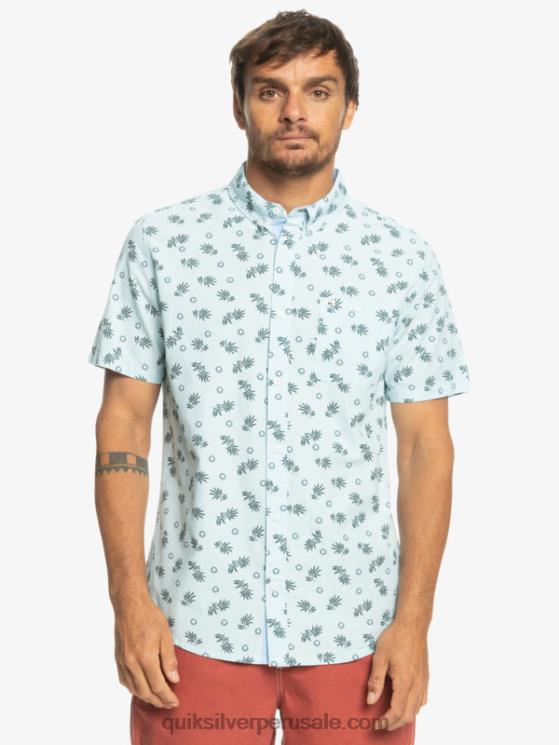 Quiksilver N8LNT1389 hombres cielo azul del océano camisa de manga corta del océano al paraíso