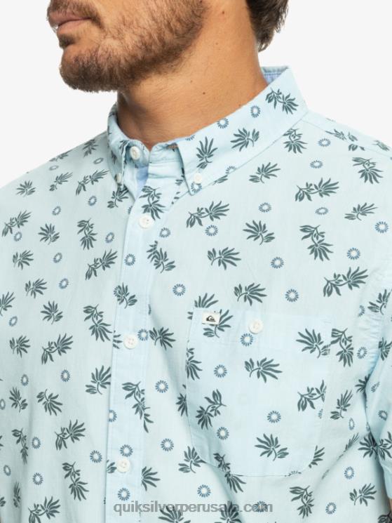 Quiksilver N8LNT1389 hombres cielo azul del océano camisa de manga corta del océano al paraíso