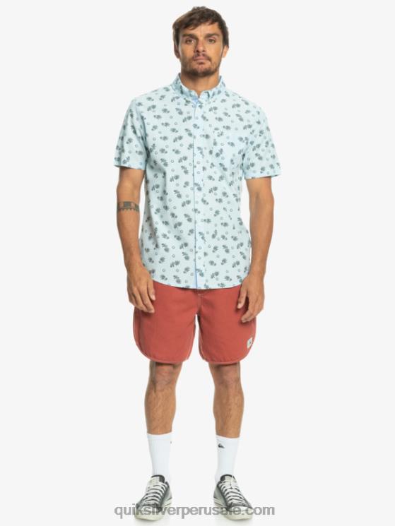 Quiksilver N8LNT1389 hombres cielo azul del océano camisa de manga corta del océano al paraíso