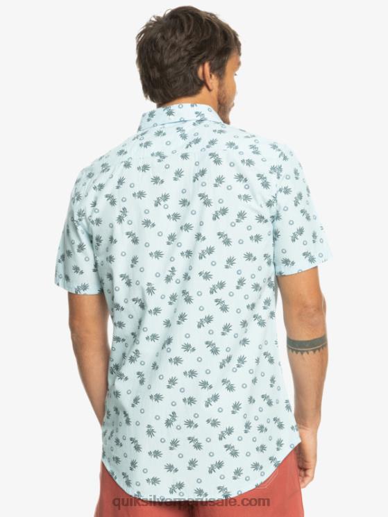 Quiksilver N8LNT1389 hombres cielo azul del océano camisa de manga corta del océano al paraíso