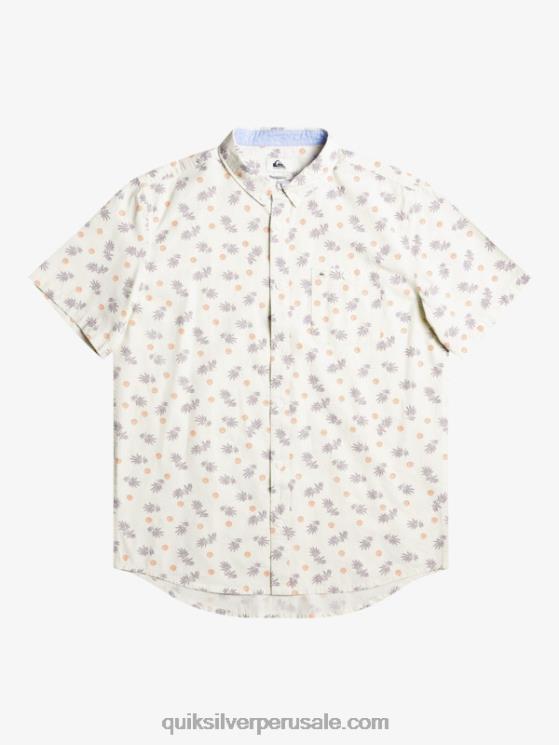 Quiksilver N8LNT1390 hombres blanco del océano camisa de manga corta del océano al paraíso