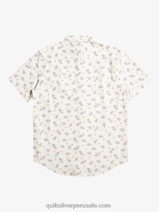 Quiksilver N8LNT1390 hombres blanco del océano camisa de manga corta del océano al paraíso